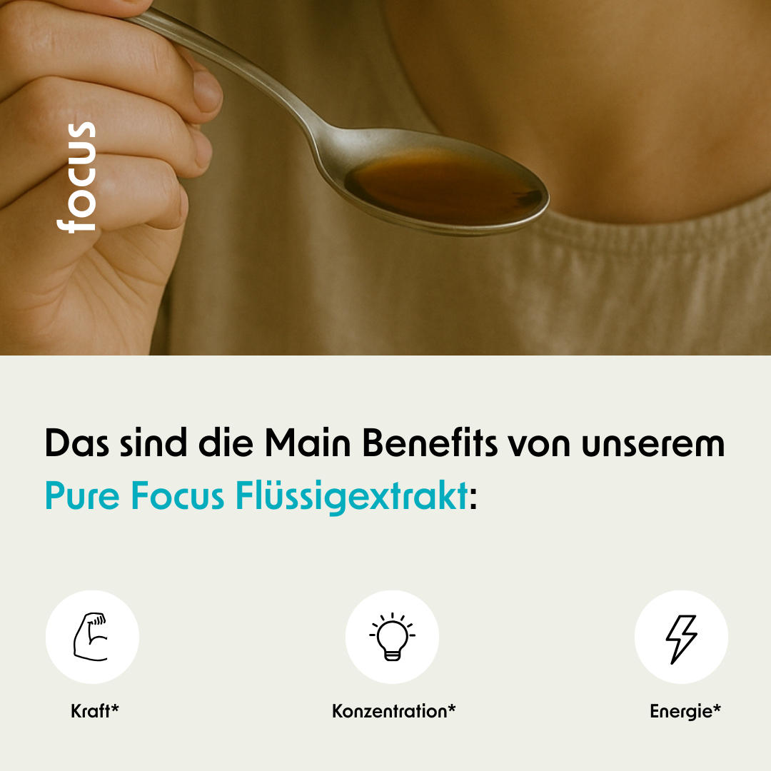 Pure Focus Flüssigextrakt mit Cordyceps und Hericium