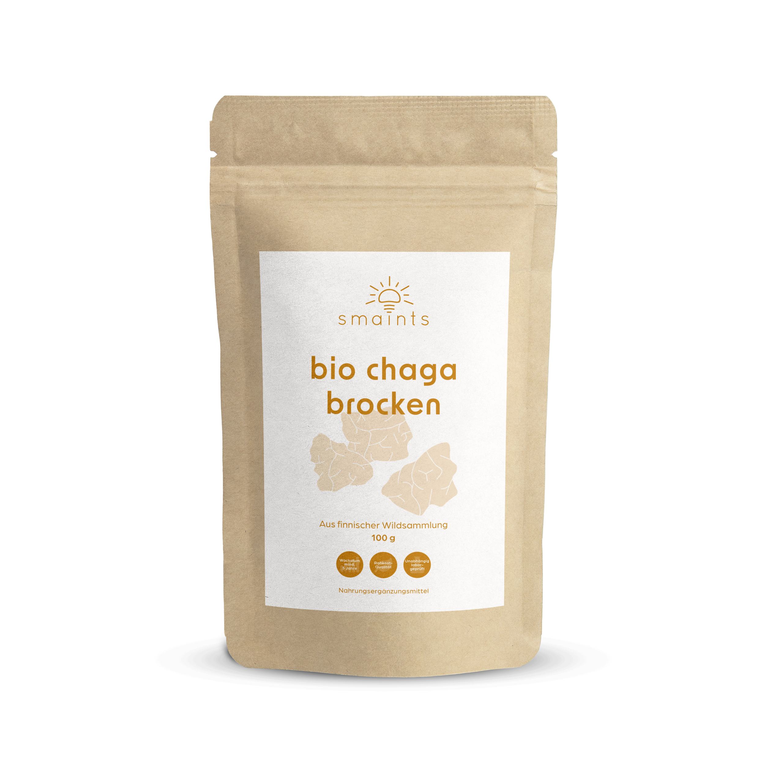 Bio Chaga Brocken aus Finnland 100g