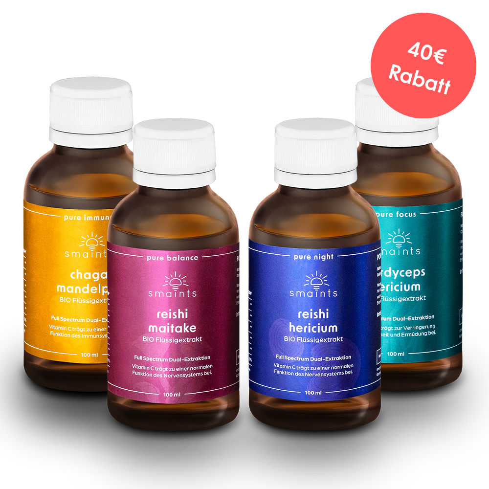Bio Pilzextrakt 4er-Bundle Flüssigextrakte